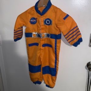 Orange with Blue Trim Astronaut Space Suit Costume Youth Size 2/3 T Halloween